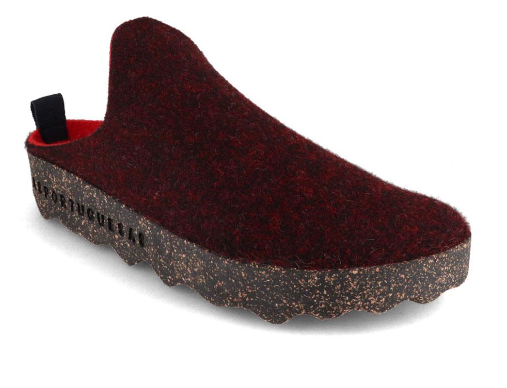 ASPORTUGUESAS (Dames) Vilt Slippers Come, merlot dubbel