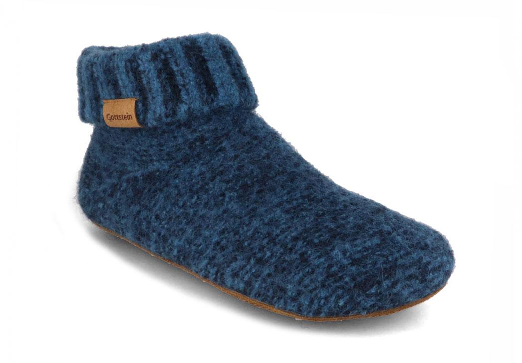Gottstein Gebreide Boot Pantoffels, blauw