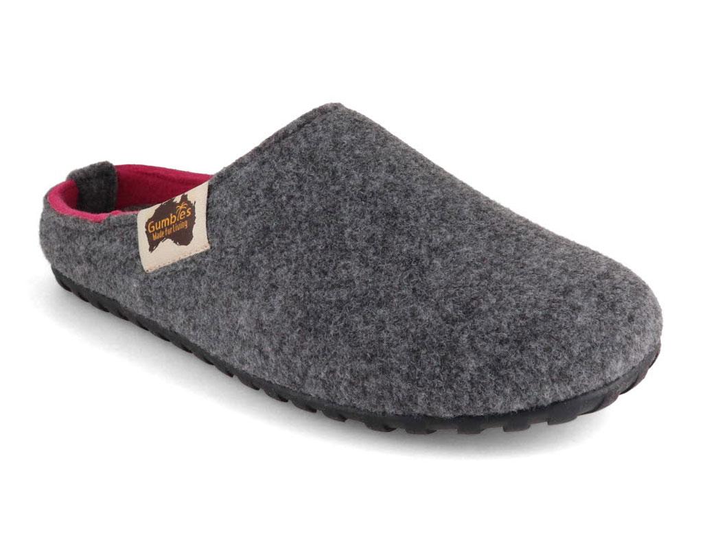 Gumbies Outback Pantoffels, grijs-roze