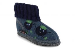 HAFLINGER kinderschoenen voor in de hut, bosbes, duifbl