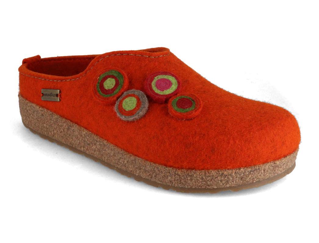 HAFLINGER Dames Vilten Klompen Grizzly Kanon, roest
