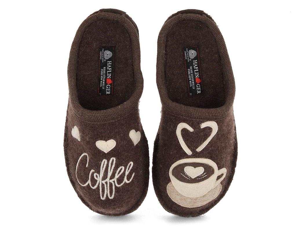 HAFLINGER Flair Coffee Time pantoffels, gevlekt bruin