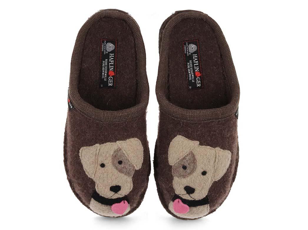 HAFLINGER Flair Rudi pantoffels, gevlekt bruin
