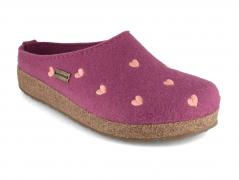 HAFLINGER damessloffen van vilt, Grizzly Cuoricino, roze