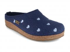 HAFLINGER damesslippers van vilt, Grizzly Cuoricino, jeans
