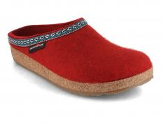 HAFLINGER damesslippers van vilt, model Grizzly Franzl, paprika