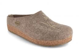 HAFLINGER damesslippers van vilt, Grizzly Meadow, turf