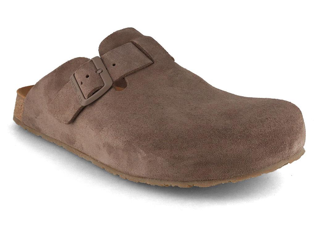 HAFLINGER Porto leren klompen, grijs taupe