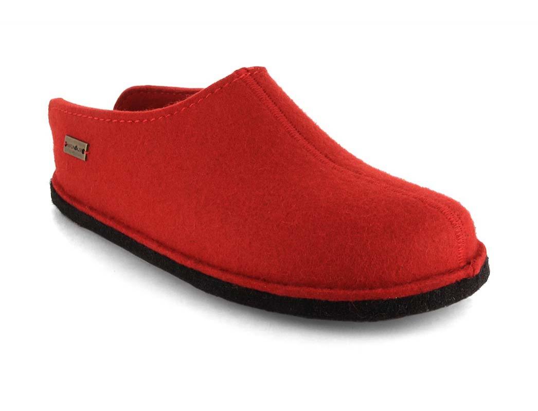 HAFLINGER Vilt Pantoffels Flair Smily, robijn