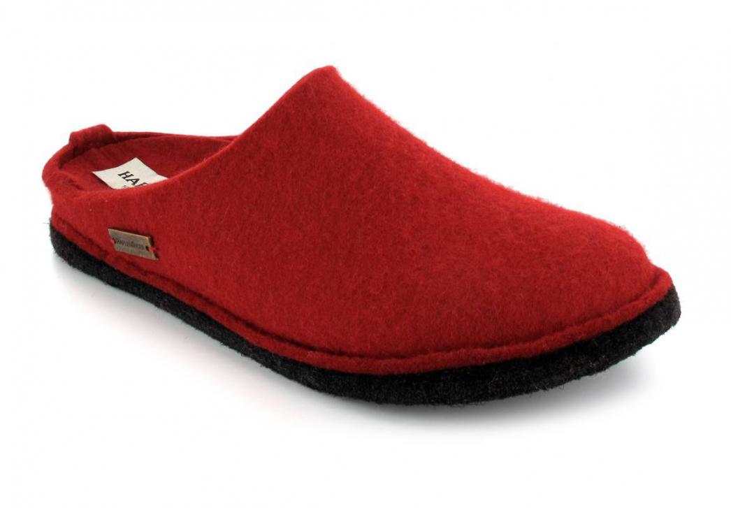 HAFLINGER Vilt Pantoffels Flair Soft, robijn
