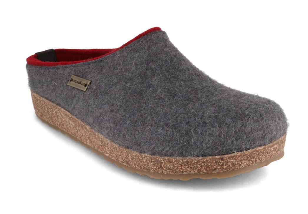 HAFLINGER Vilt Pantoffels Grizzly Kris, antraciet