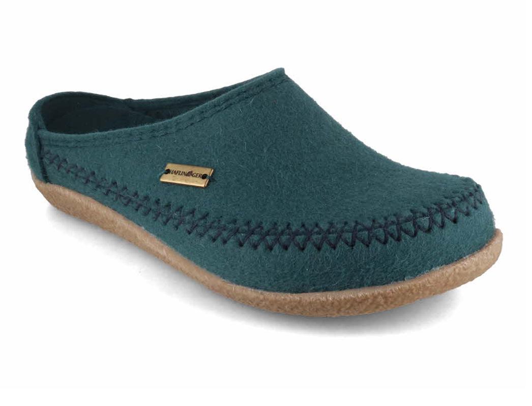 HAFLINGER Vilten Pantoffels Blizzard Credo, dennengroen
