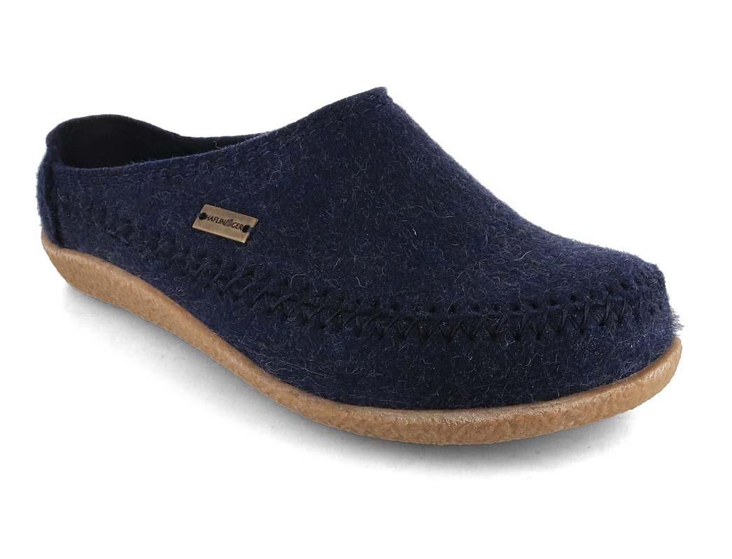 HAFLINGER Vilten Pantoffels Blizzard Credo, marineblauw