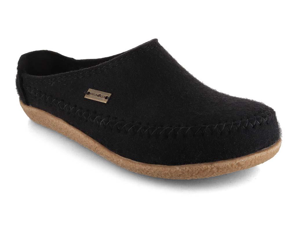 HAFLINGER Vilten Pantoffels Blizzard Credo, zwart