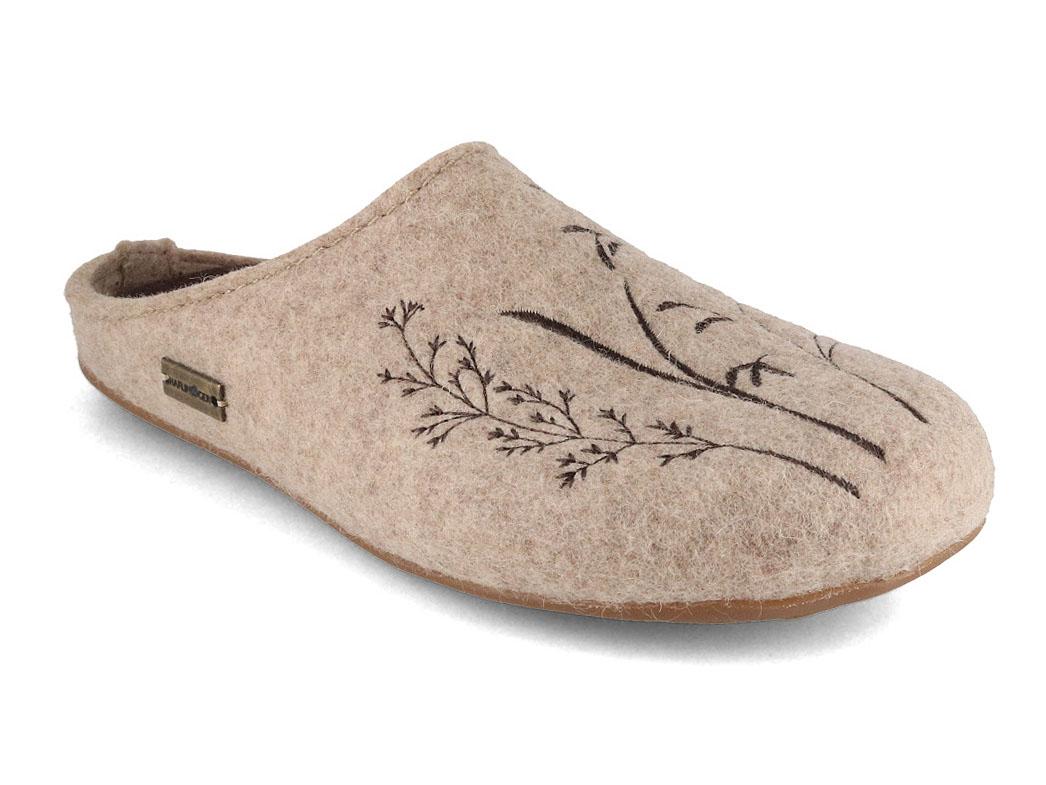 HAFLINGER damesslippers van vilt Everest Botanica, beige