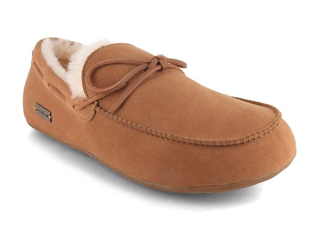 HAFLINGER lamsleren mocassins Yumah, kastanje