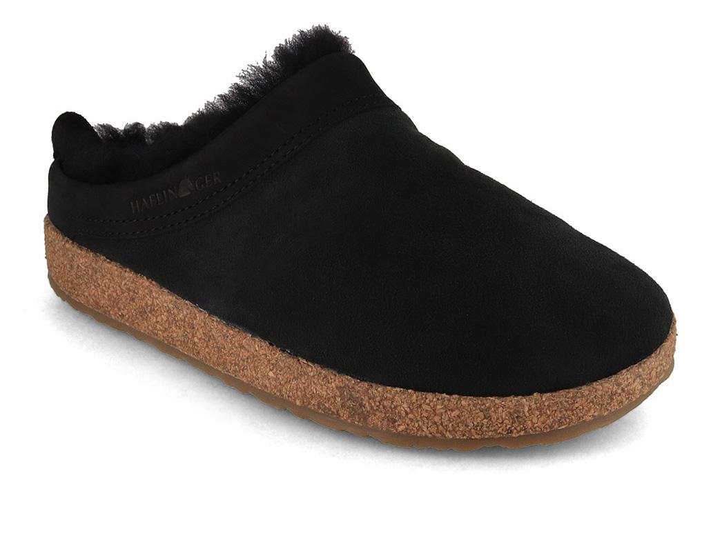HAFLINGER lamsvachtpantoffels Snowbird, zwart
