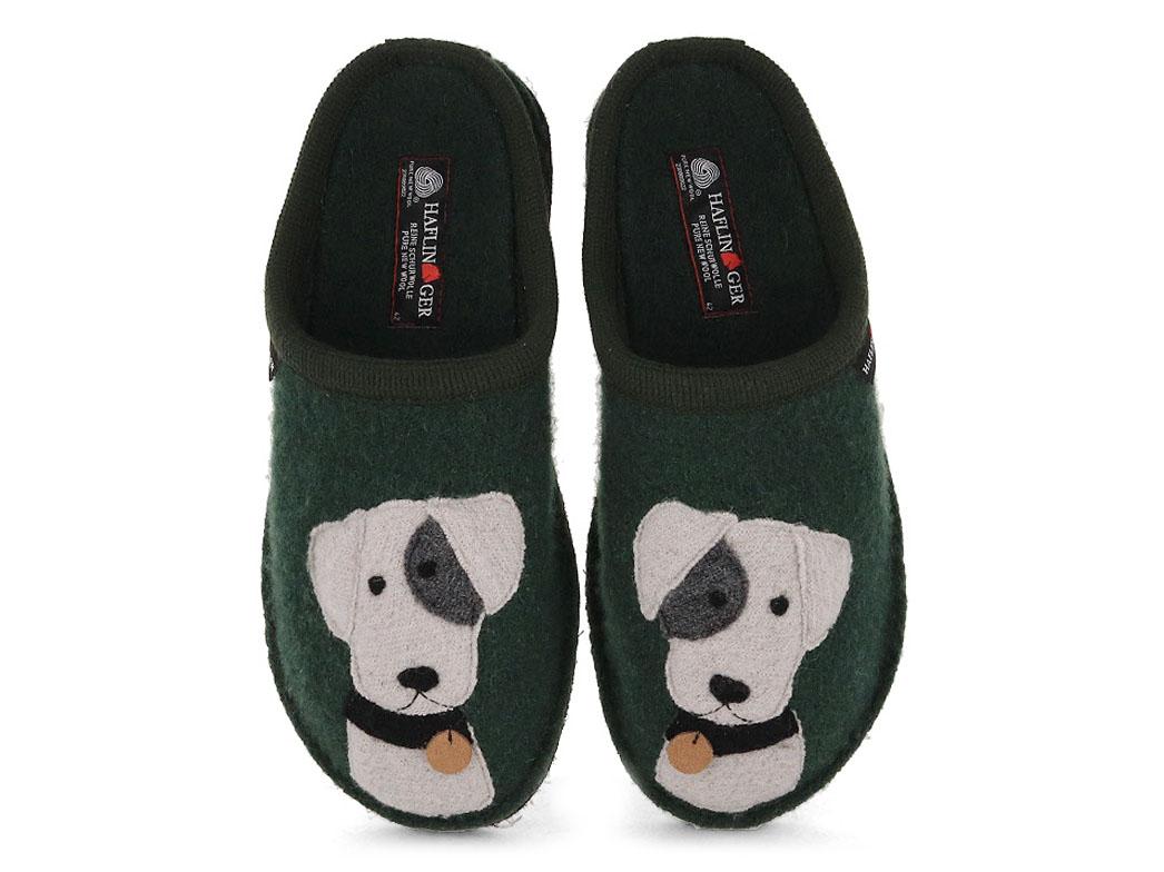 HAFLINGER pantoffels Flair Rudi, mosgroen