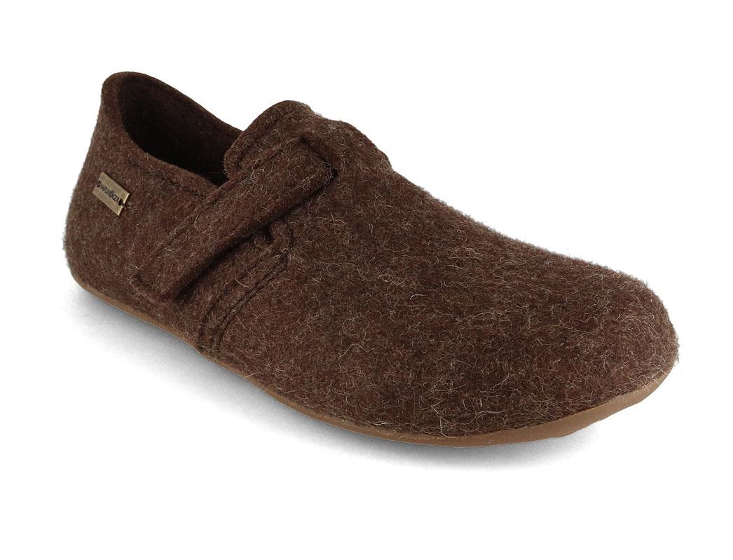 HAFLINGER vilten pantoffels Everest Focus, chocoladebruin