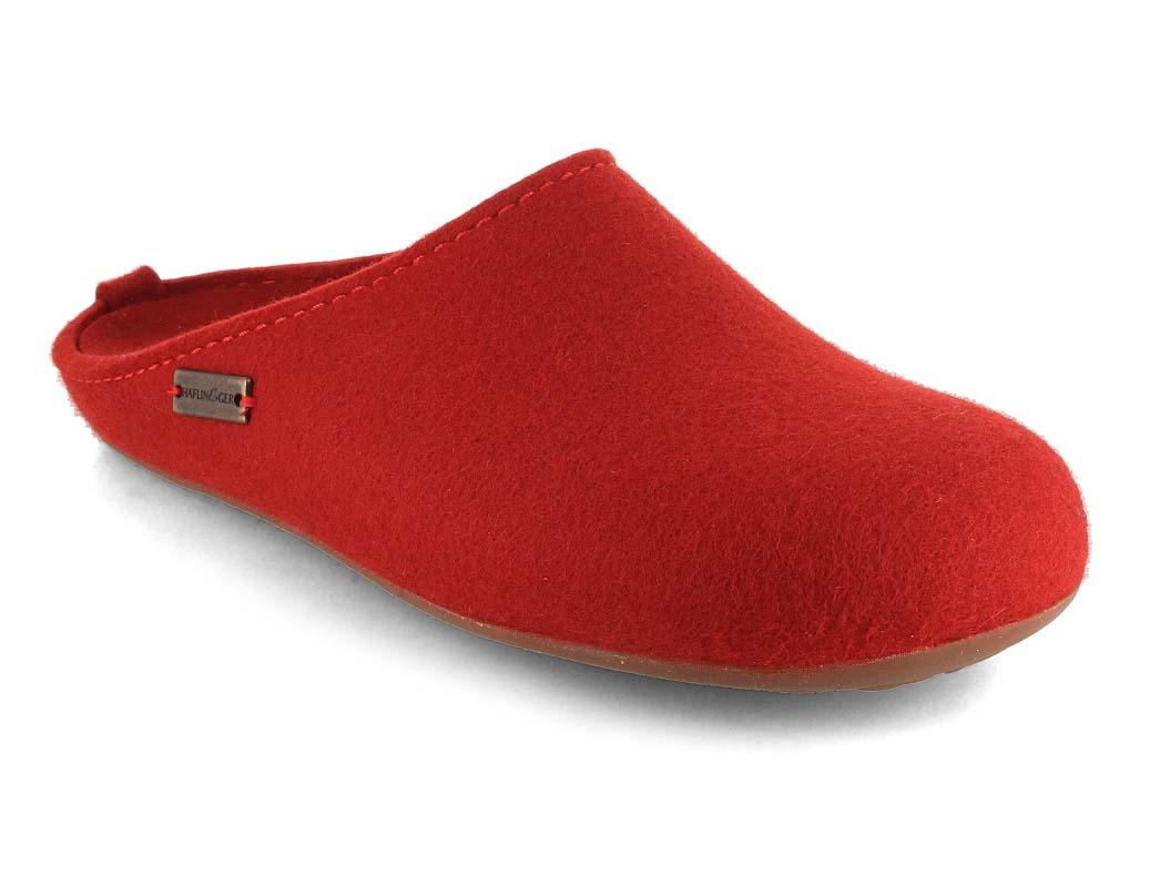 Haflinger Filtpantoffels Everest Fundus, robijnrood
