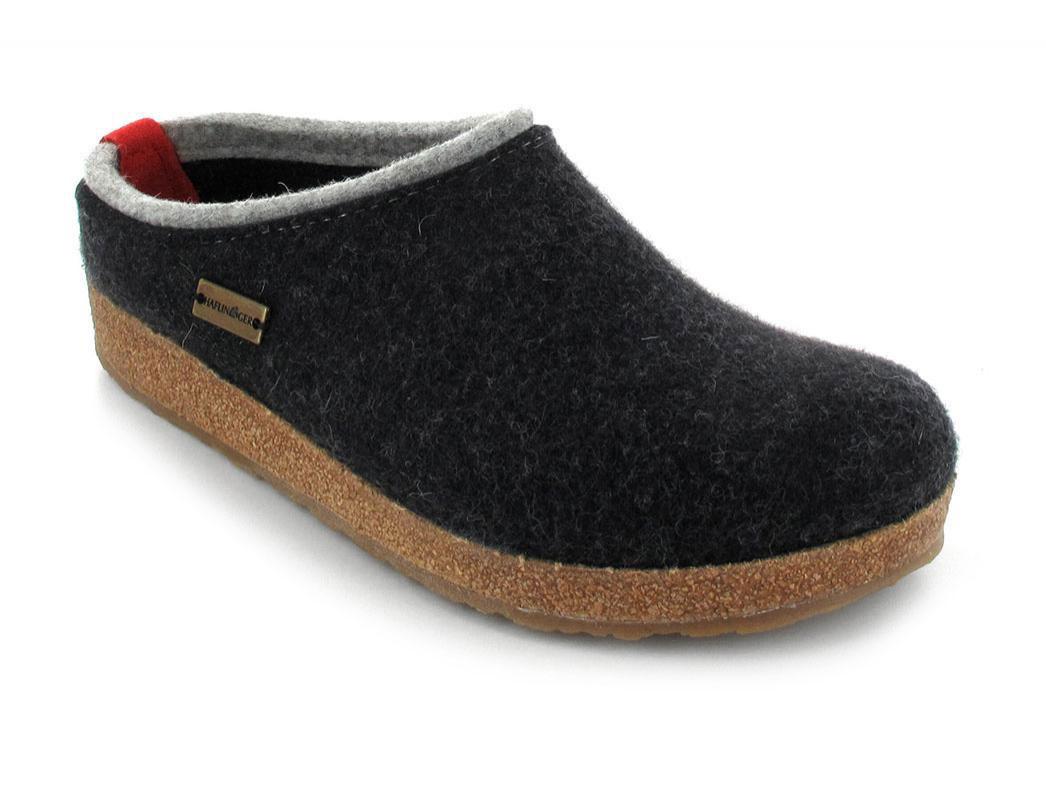 Haflinger Filtpantoffels Grizzly Kris, grafiet/steen grijs