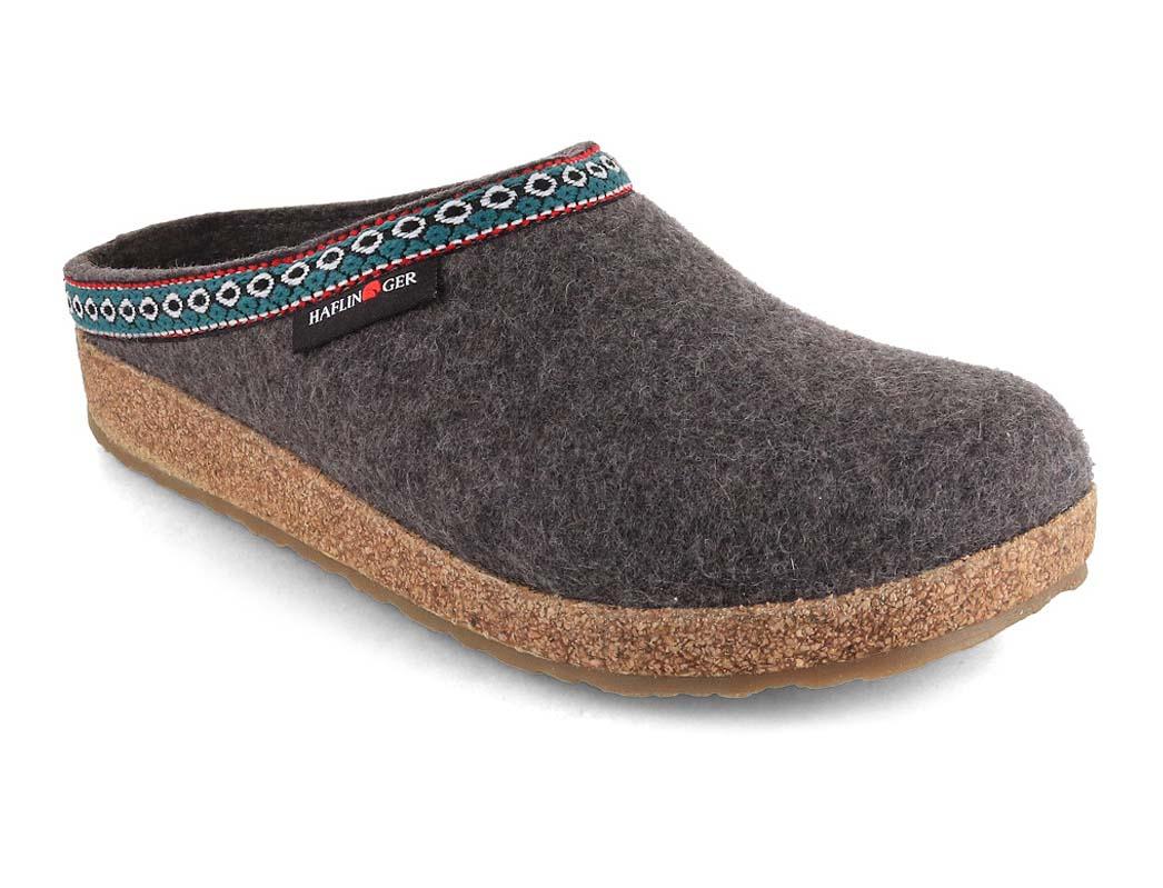 Haflinger Vilten Pantoffels Grizzly Franzl, antraciet