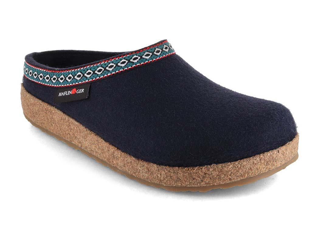 Haflinger Vilten Pantoffels Grizzly Franzl, middenblauw