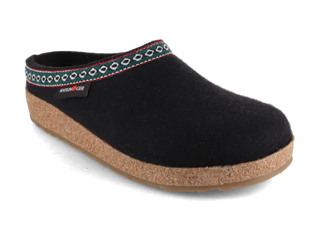Haflinger Vilten Pantoffels Grizzly Franzl, zwart