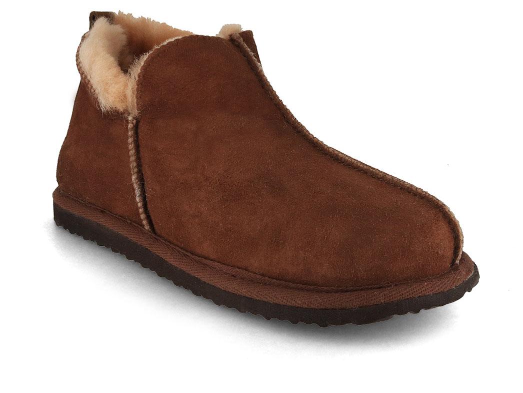 Lammbock� Shearlock pantoffels van lamsleer, cognac