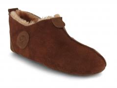 Lammbock� warme pantoffels van lamsvel, cognac