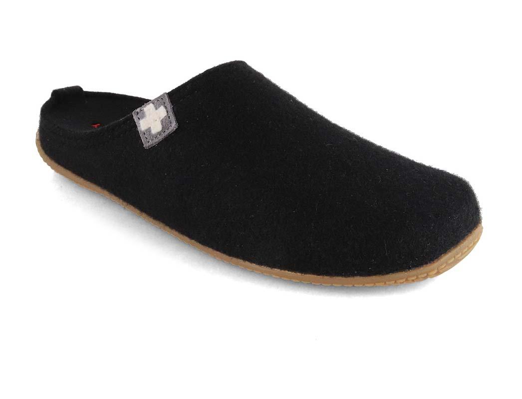 Living Kitzb�hel Pantoffels Zwitsers Kruis, Zwart