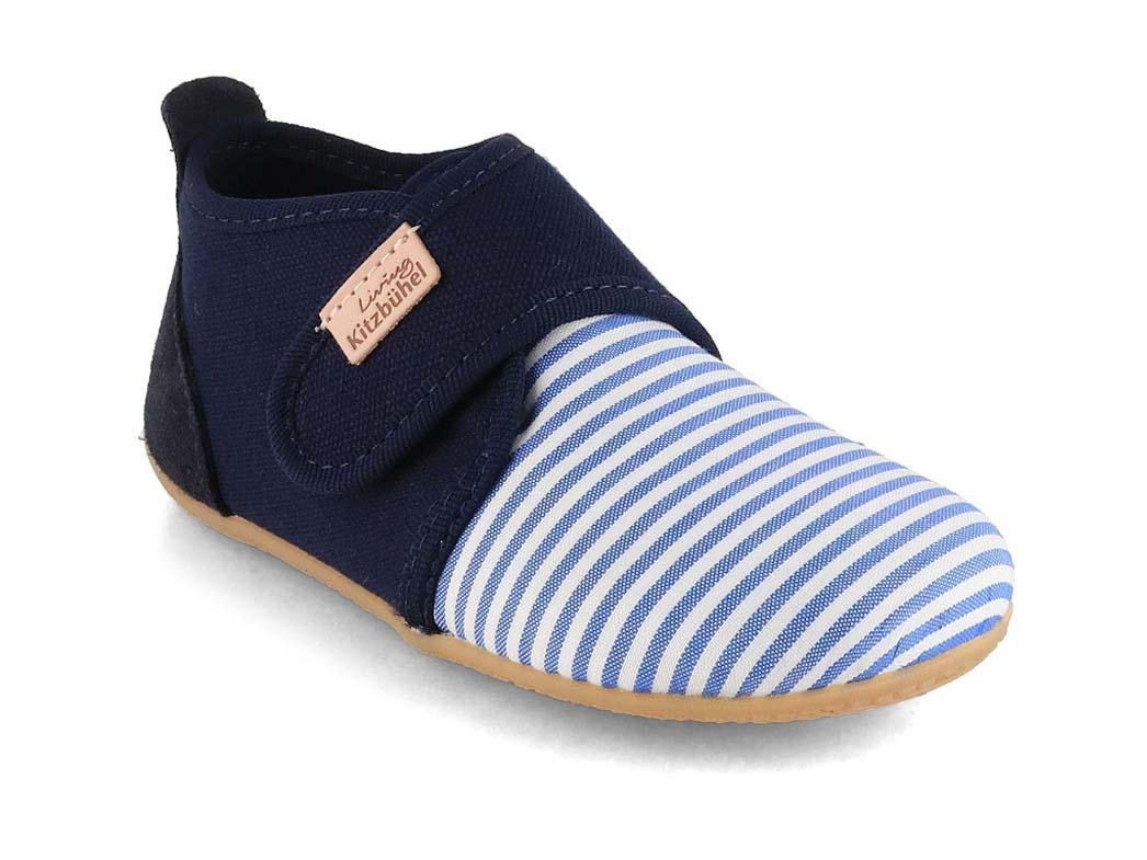 Living Kitzb�hel Sigi gestreept babymodel met klittenband, marineblauw