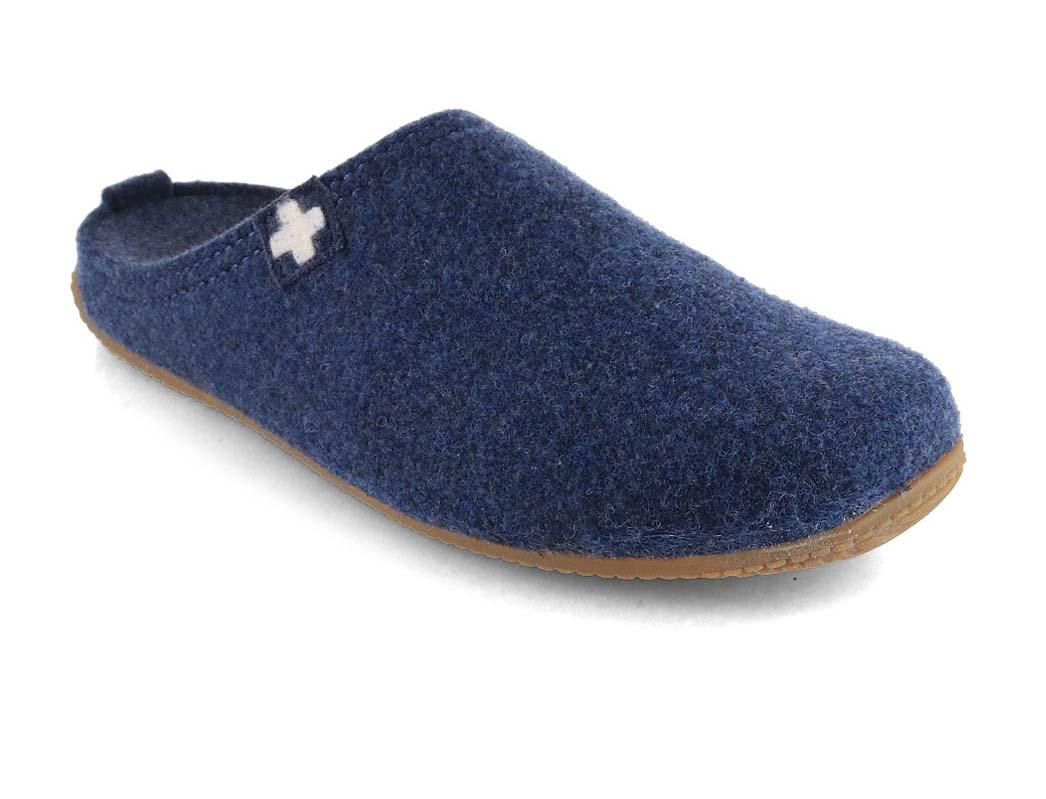 Living Kitzb�hel Vilt Pantoffels Zwitsers Kruis, midnight navy