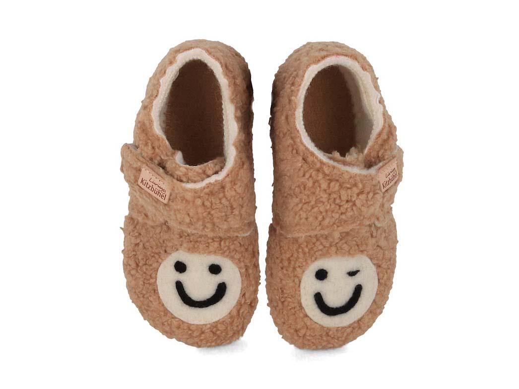 Living Kitzb�hel baby klittenbandschoenen Smiley teddy bont, camel