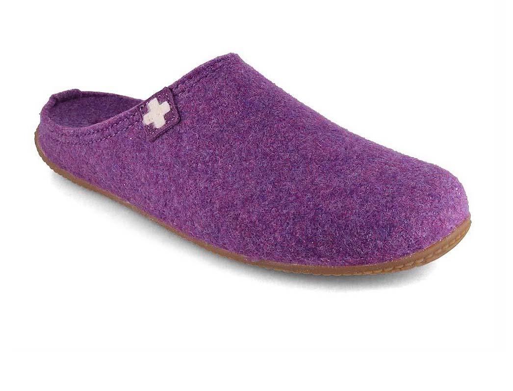 Living Kitzb�hel vilten pantoffels top kruis, purple magic