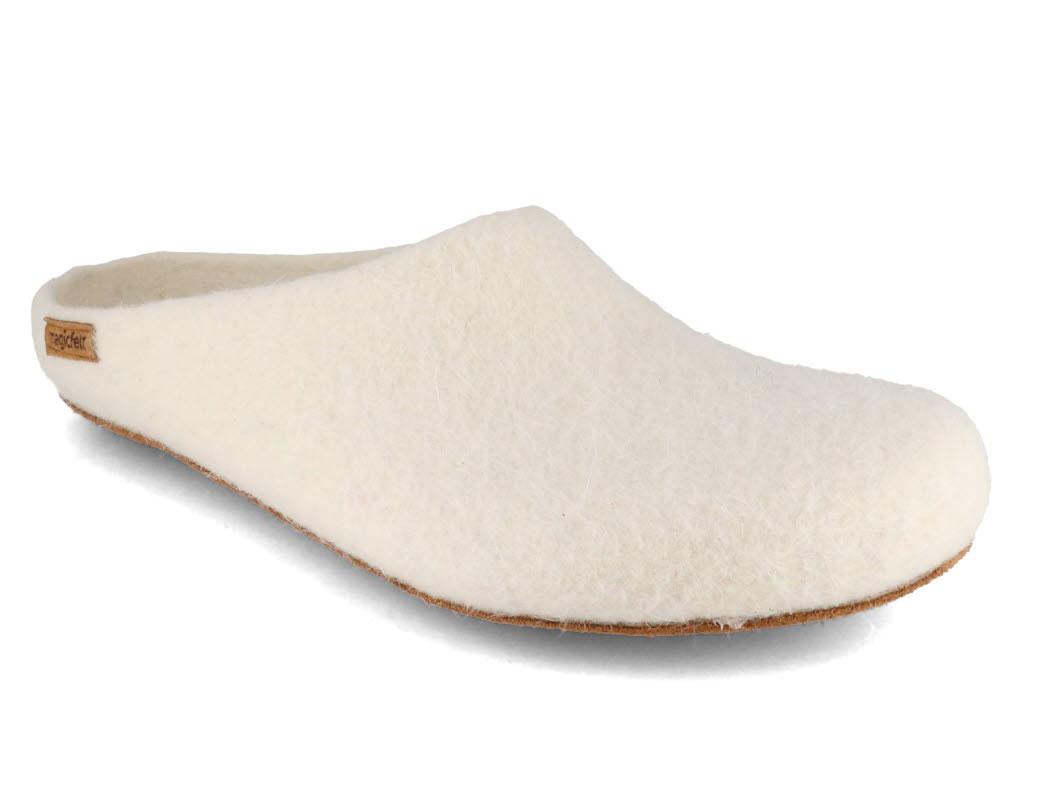 Magicfelt� Dames Vilt Pantoffels Moorschnucke, natuurlijk wit