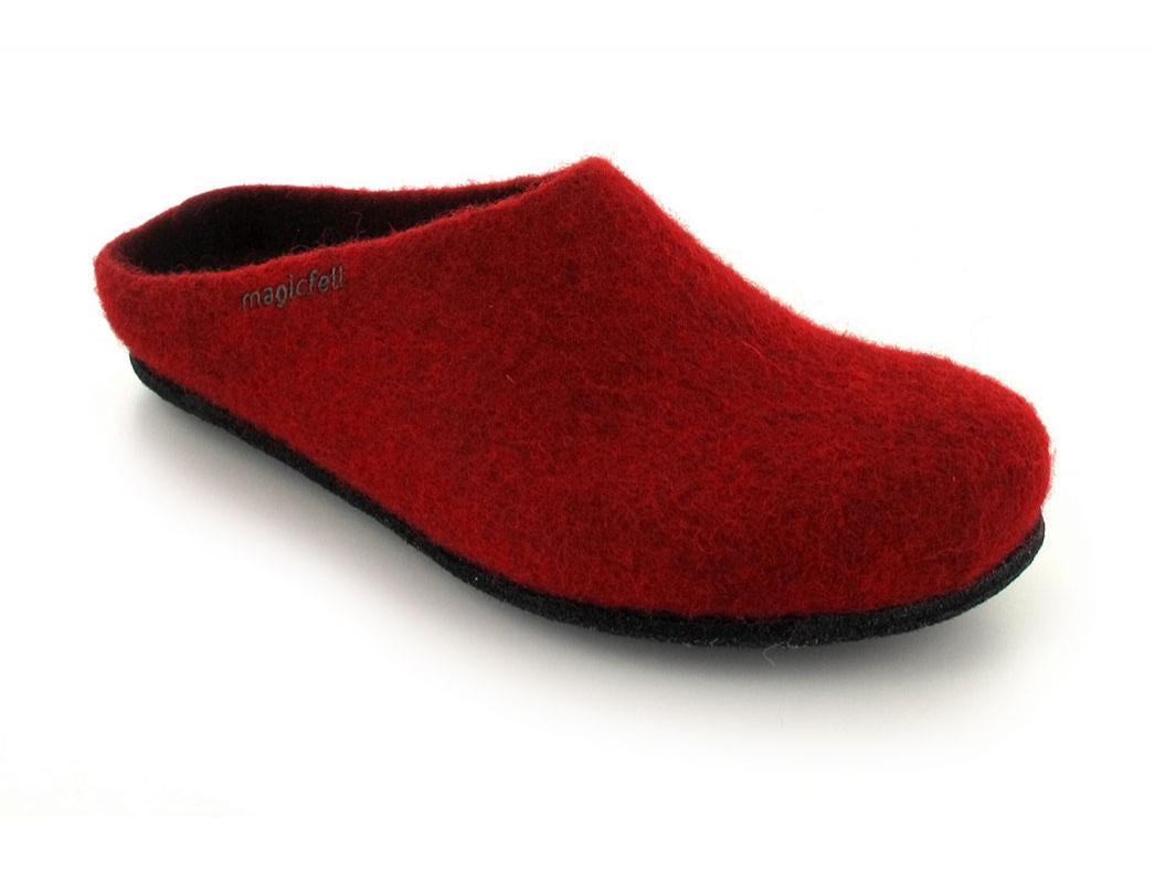 Magicfelt� Dames Vilt Pantoffels, robijn