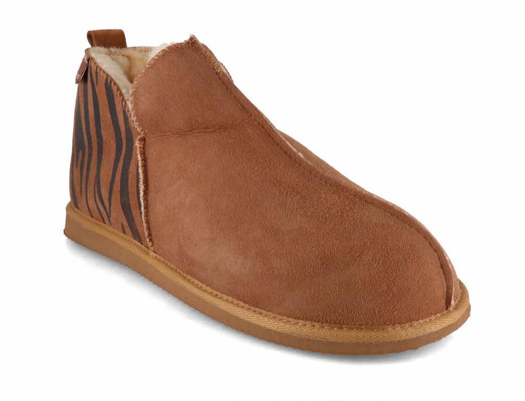 SHEPHERD� Dames huisschoenen-laarzen Annie, kastanje tijger
