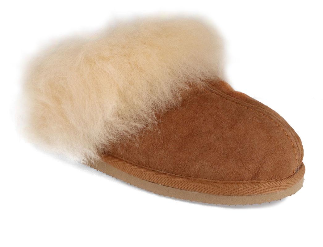 SHEPHERD� Dames schapenvacht pantoffels Evelina, kastanje