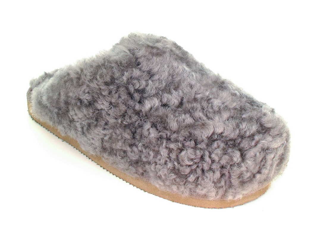 SHEPHERD� Dames schapenvacht pantoffels Jenny, steen