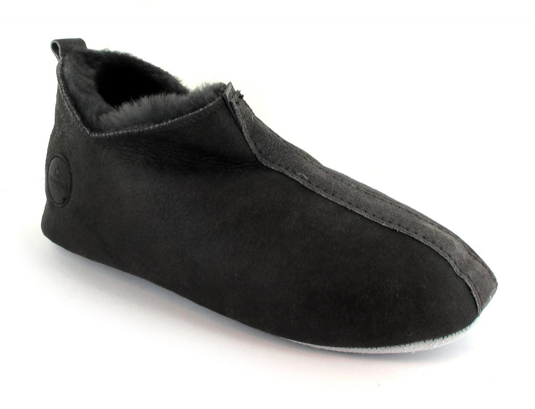 SHEPHERD� pantoffels van lamsleer voor heren Henrik, antiek/asfalt