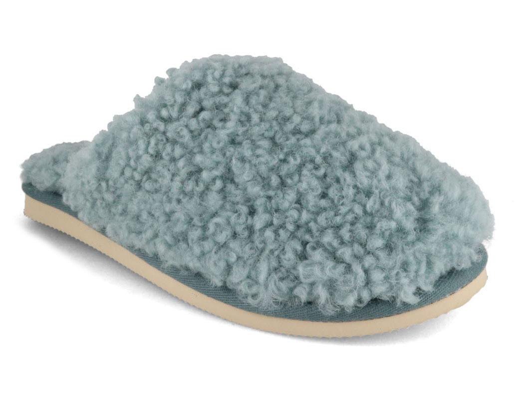 Thies� Dames Schapenvacht Pantoffels Fluffy Shearling, ijsblauw