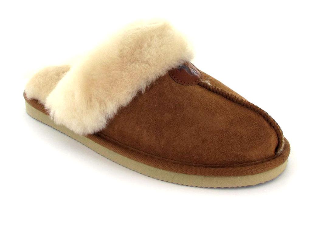 Thies� Sheepskin Dames Pantoffels, kastanjebruin