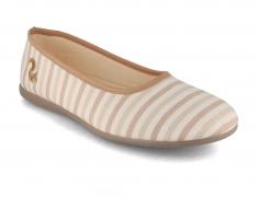 Thies dames katoenen ballerina eco pyjama, beige streep