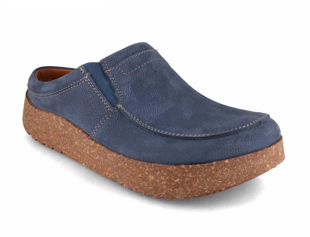 Tuffeln� Leren Klompen met Zachte Binnenzolen �Comfortabel�, Blauw