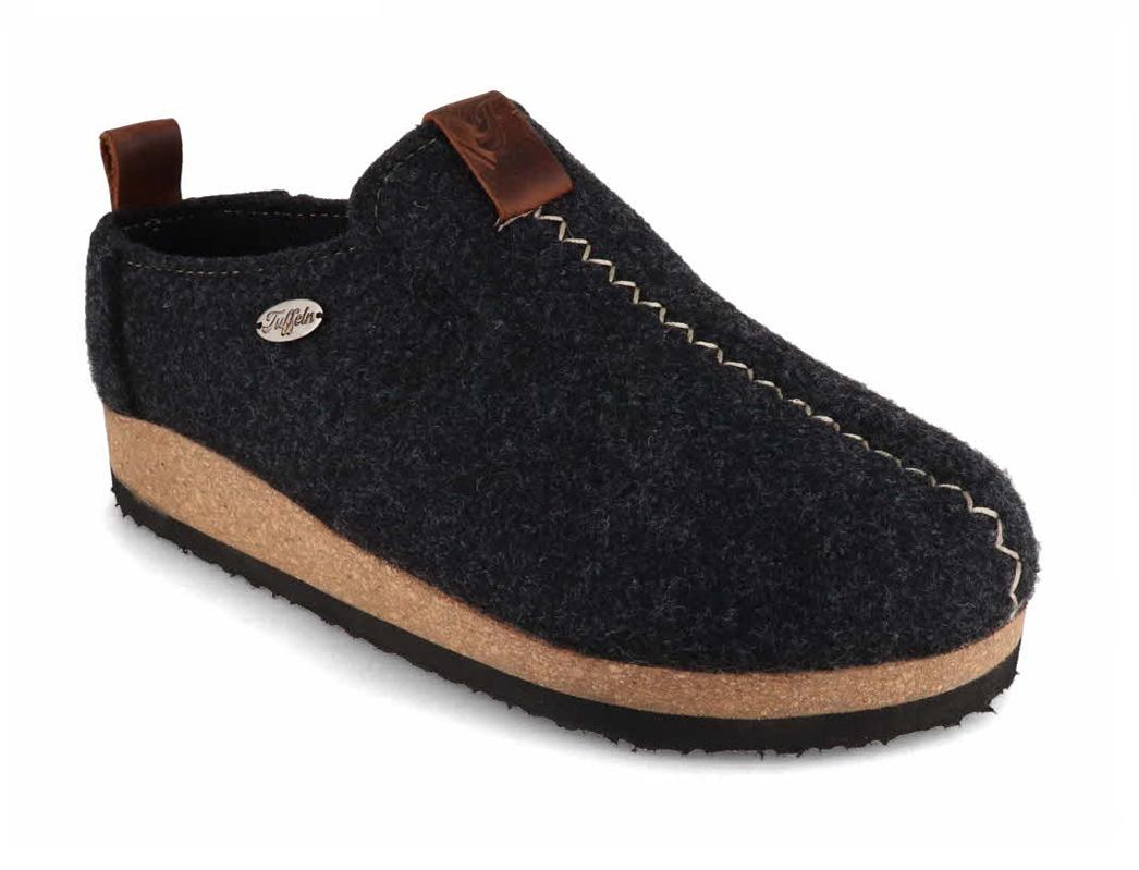 Tuffeln� Pantoffels met Kurk Voetbed �Thuiskomen�, Donkergrijs