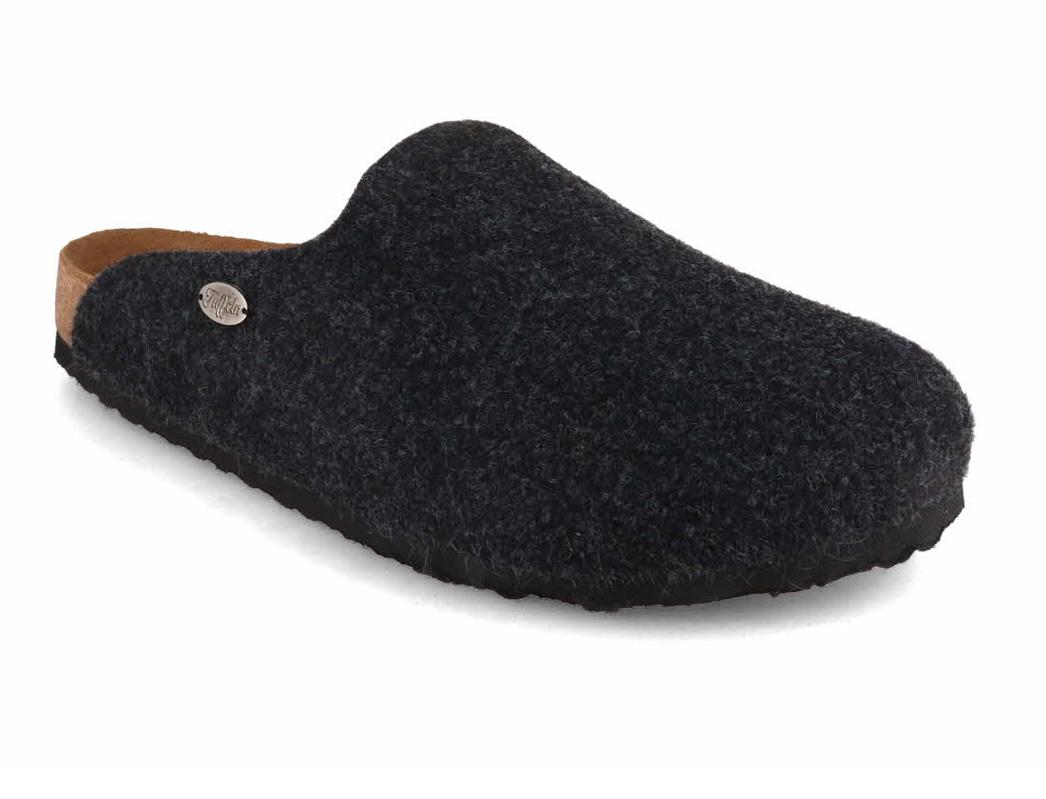Tuffeln� Vilt Pantoffels �Famos�, Grijs