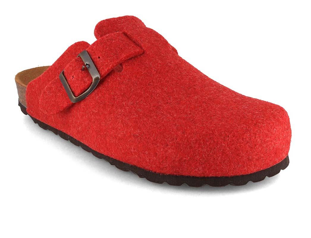 Tuffeln vilten pantoffels met gesp 