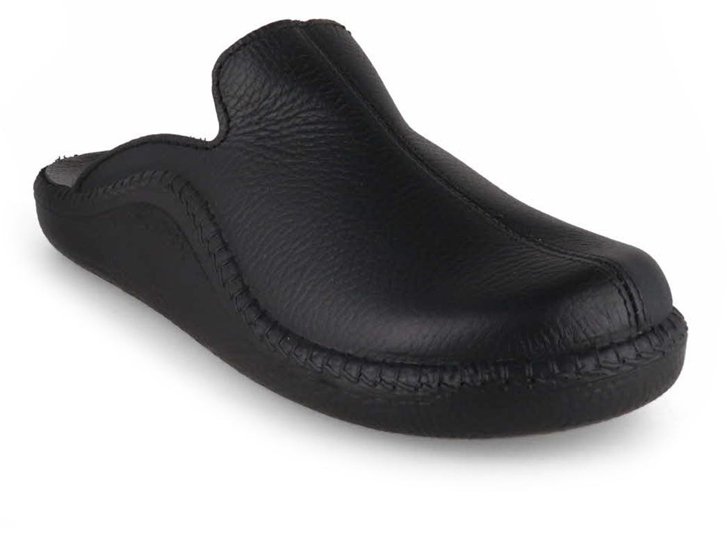 Westland by J. Seibel Heren Leren Pantoffels Monaco, Zwart