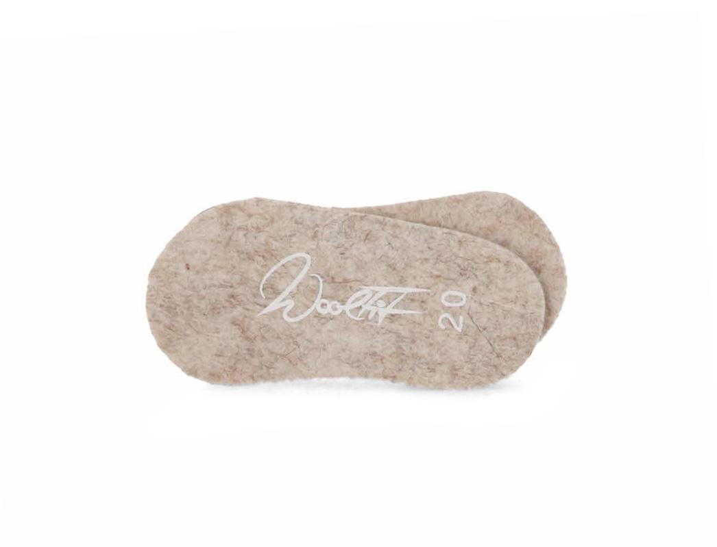WoolFit� 3mm Kinder Inlegzolen van ongeverfde Biologische Wol, beige